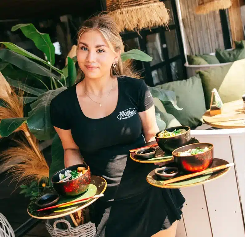 Bediening met drie borden